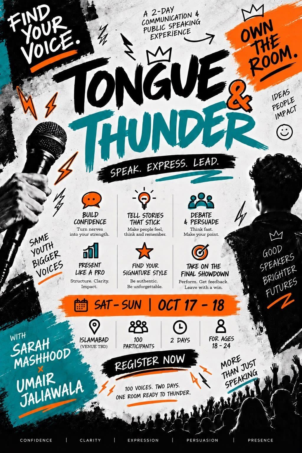 Tongue & Thunder Islamabad poster — 17–18 October 2026