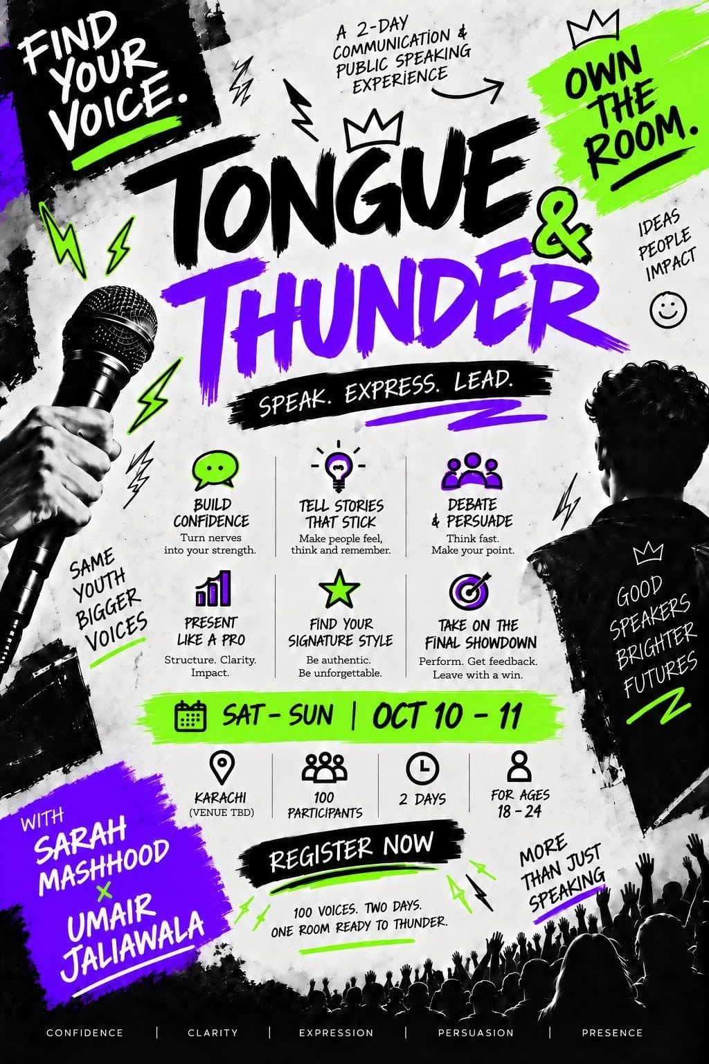 Tongue & Thunder Karachi poster — 10–11 October 2026